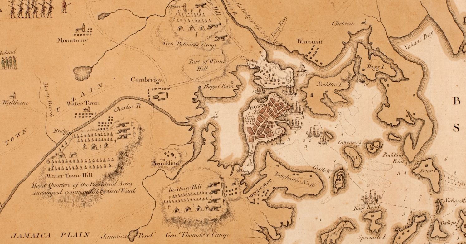 Da Costa map of Boston-detail