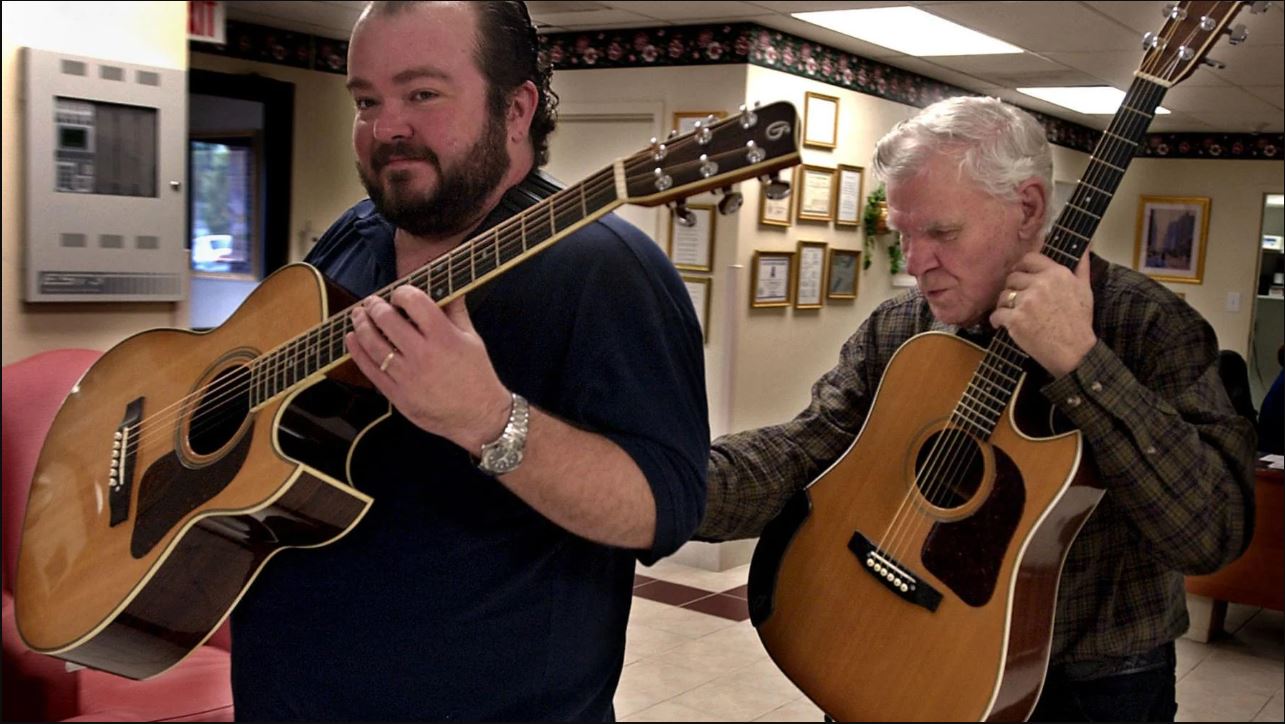 Later in his career, Doc Watson usually played with his grandson Richard watson. Greensboro News and Record.