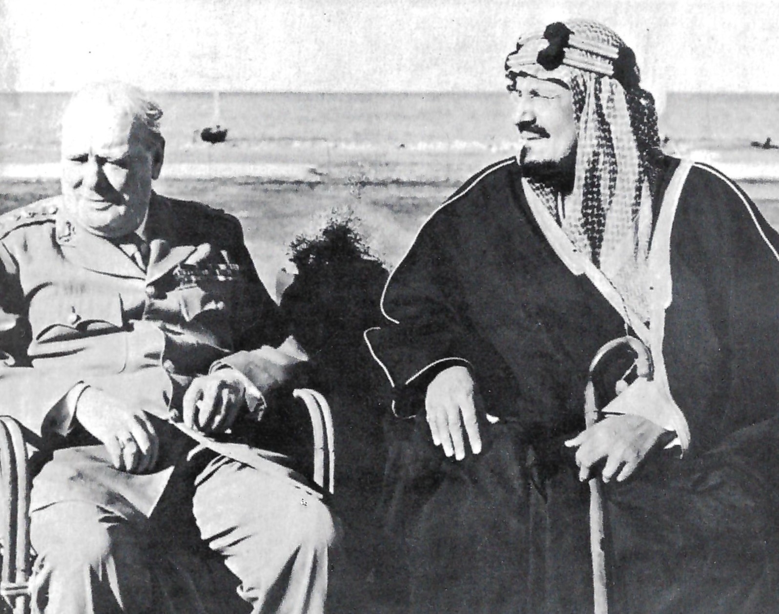 Churchill with Ibn Saud, 1945