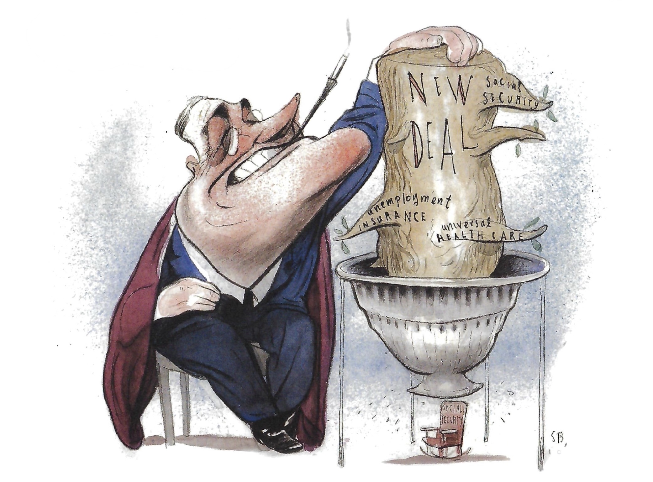 FDR grinds down his social reform platform.