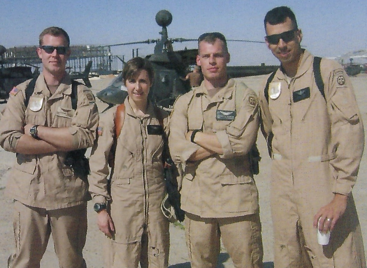 Company commander Capt. Robin Brown fought wartime monotony with her fellow Kiowa pilots, Wallace, Sumner, Teeden with brotherly banter about sex and food. When a SA-16 rocket took down Brown and Sumner's ship, that family-like closeness meant the difference between life and death.