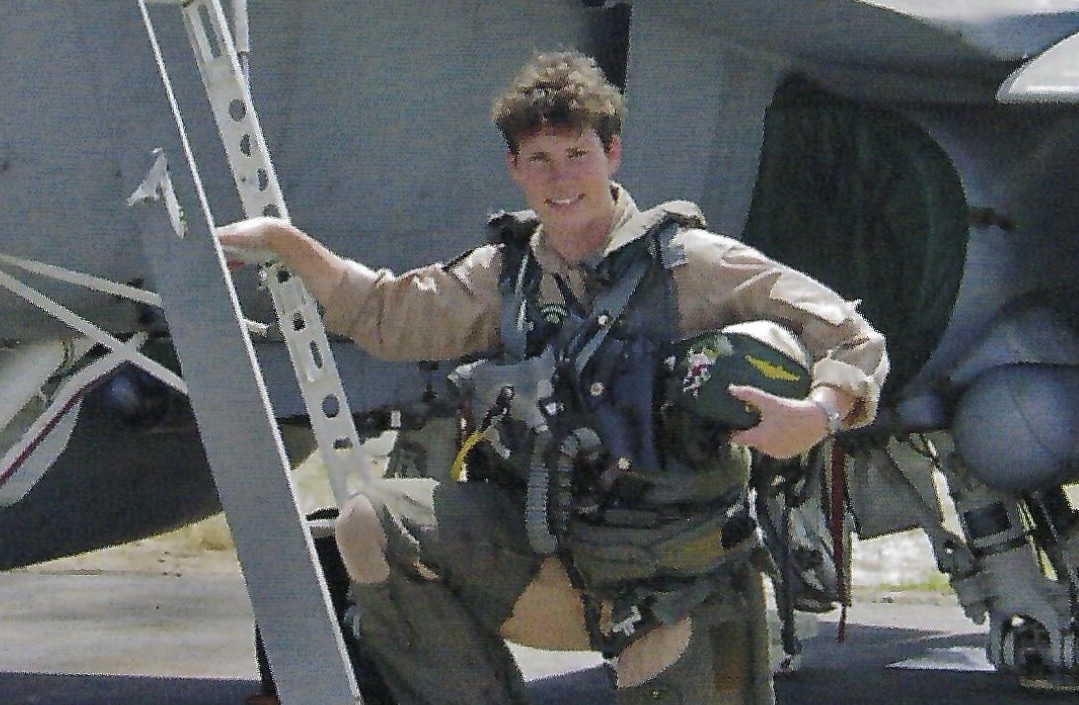 Naval Academy graduate Amy McGrath became the first woman to fly an F-18 in combat when she engaged Taliban fighters in Afghanistan. Her curly hair earned her the playful call sign "Krusty," after the clown in The Simpsons television show.