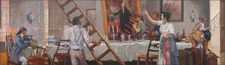 Dolley Madison saves the George Washington portrait, 2010. James Madison's Montpelier