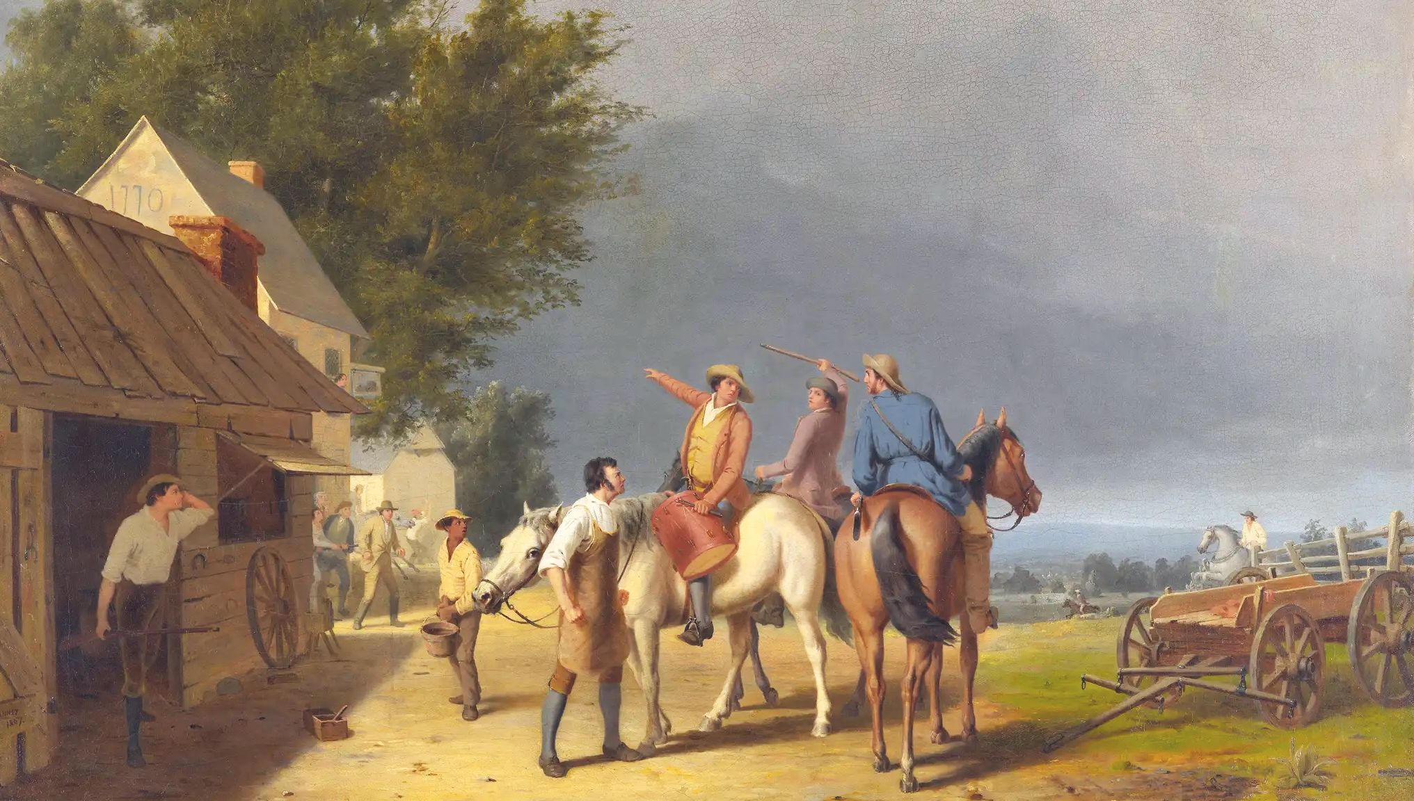 When news spread of the shots fired at Lexington, nearly 4,000 farmers and other citizens rushed to the battle to fight for the patriot cause. North Carolina Museum of Art