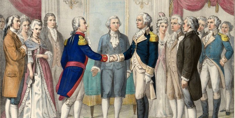 The Marquis de Lafayette was only 19 years when he first came to American in 1777 and met George Washington, who would come to see the young aristocrat like a son. Currier & Ives, Palais de Versailles.