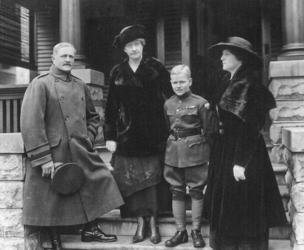 Gen Pershing visited his son Warren and his two sisters May and Grace in Lincoln, Nebraska in 1920.
