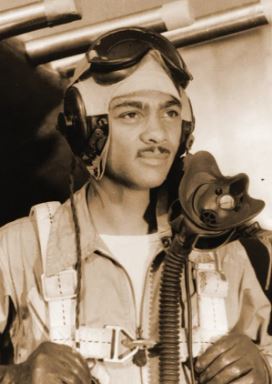 Lt Harry Stewart in front of his plane