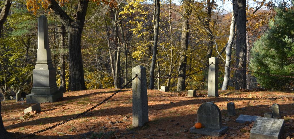 Nathaniel Hawthorne chose a spot at the top of a hill to be buried, with his grave marked by a simple stone. Gary Lerude.