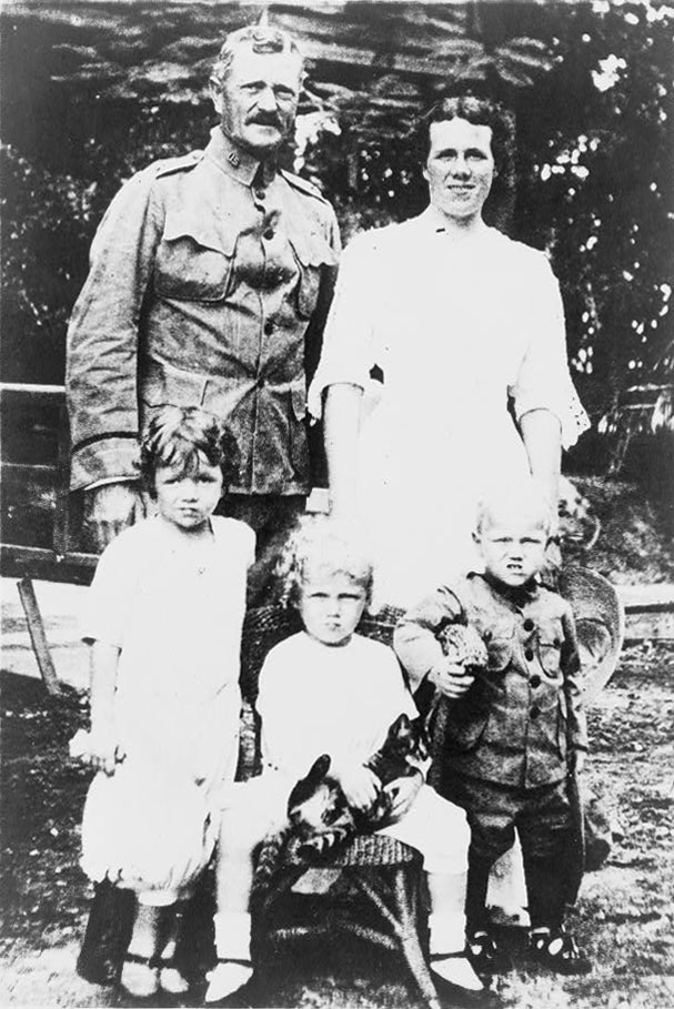 Pershing with his wife Helen and children.