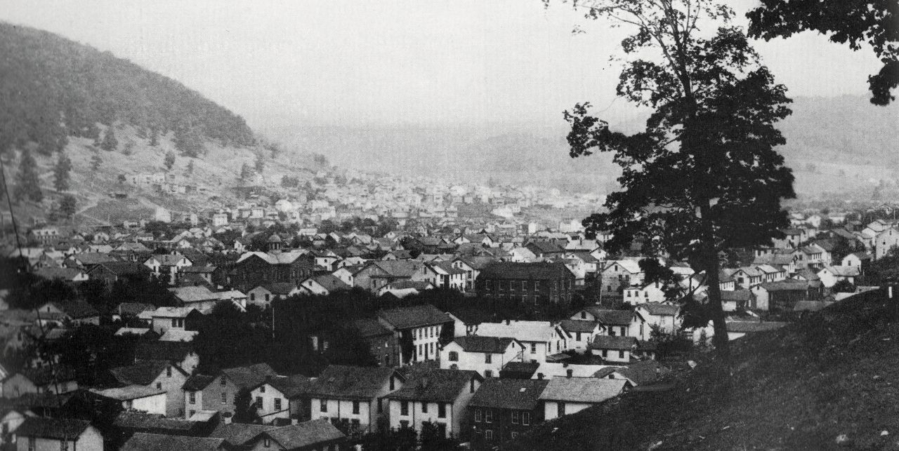 Before the flood, Johnstown was a properous, bustling mill town fifty miles east of Pittsburgh. Its Cambria Iron Company employed six thousand men who manufactured steel rails and barbed wire. American Heritage Collection.