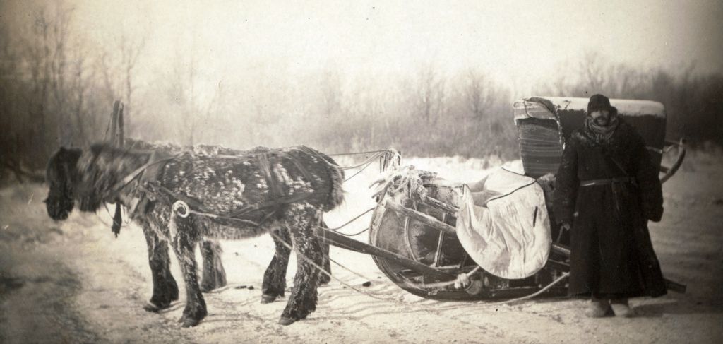 Kennan in Siberia with sled