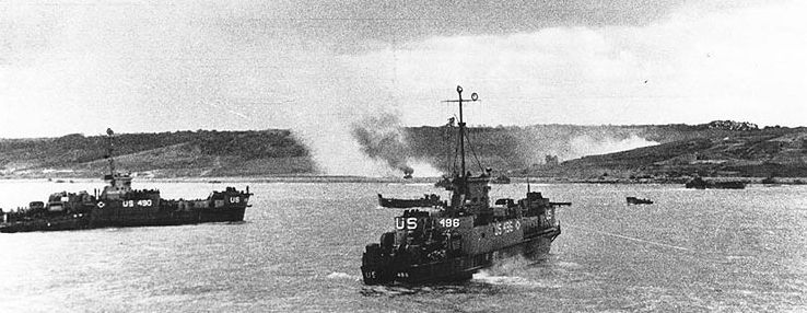 LCIL's off Normandy's Omaha Beach on D-Day.