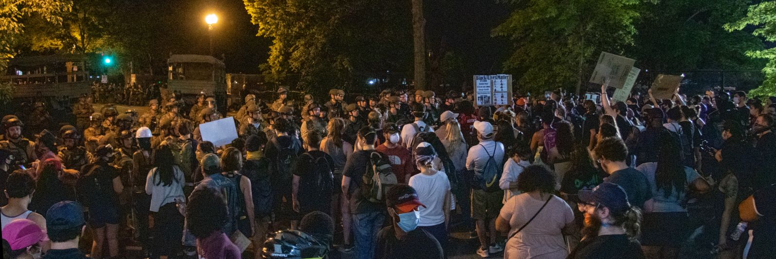 Demonstrators filled the Square until Park Police forced them out. Tracy Lee.