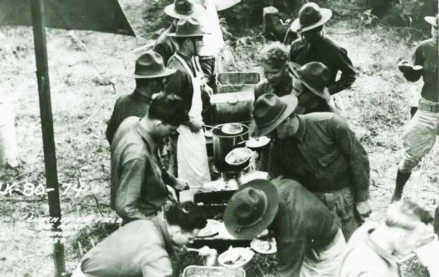 The Army also developed techniques for feeding much larger numbers of soldiers. Fort Polk Museum.