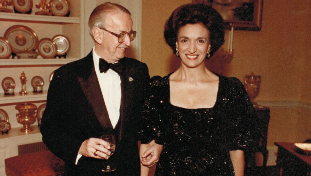 The author with her husband.