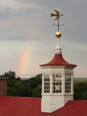 While attending the Constitutional Convention in Philadelphia in 1787, Washington ordered a "dove of peace" weathervane which still sits atop Mount Vernon. His two terms as President, however, would not always be peaceful.