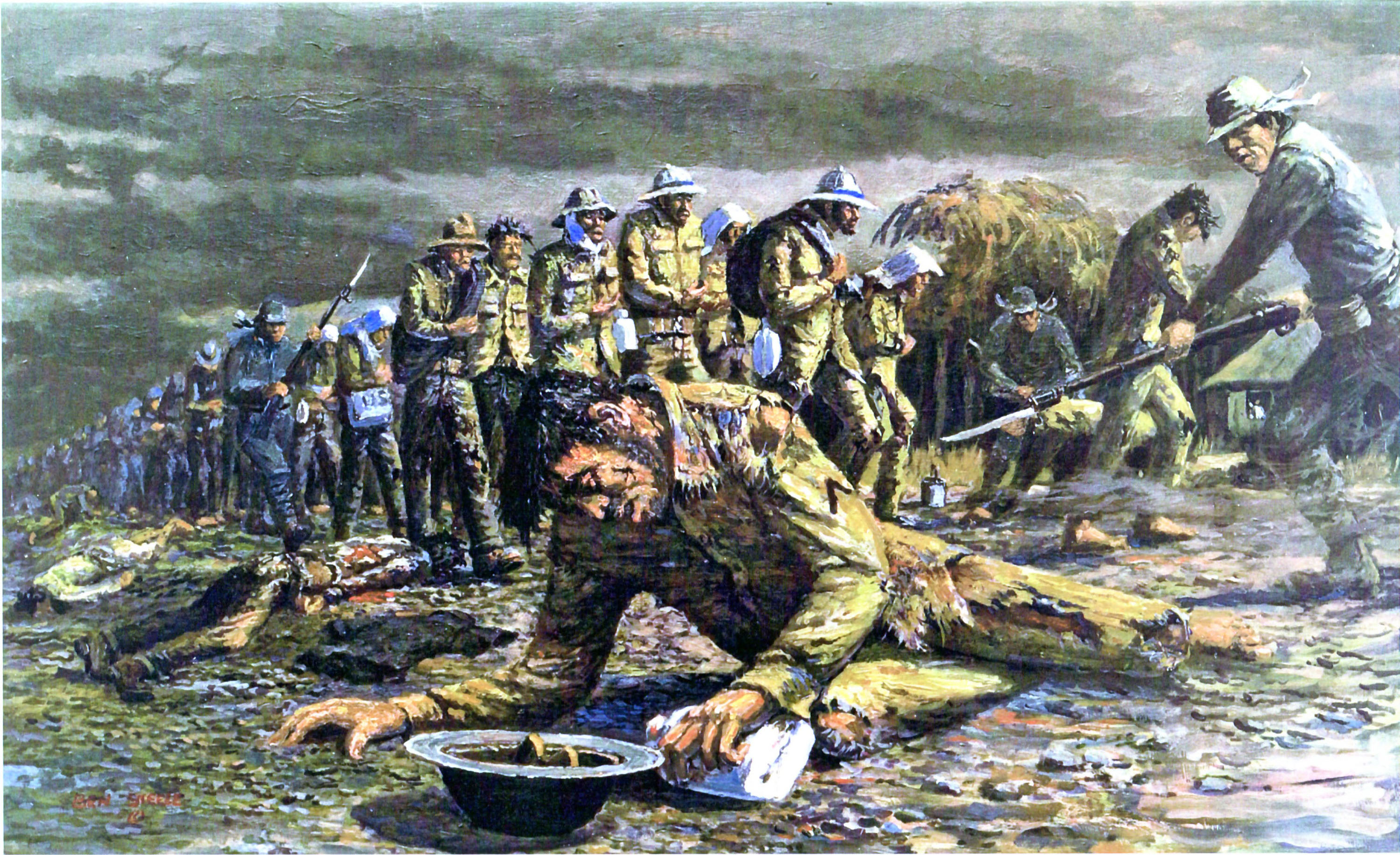 Bataan Death March painting, Ben Steele