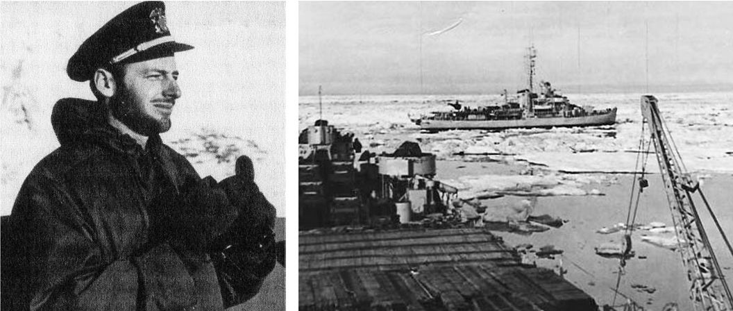 Commander Robert McWethy (left) and Navy scientist Waldo Lyon become friends while serving on the icebreaker USS Burton Island. Their work would help spur the US Navy to initiate secret operations in the critical Arctic Ocean.