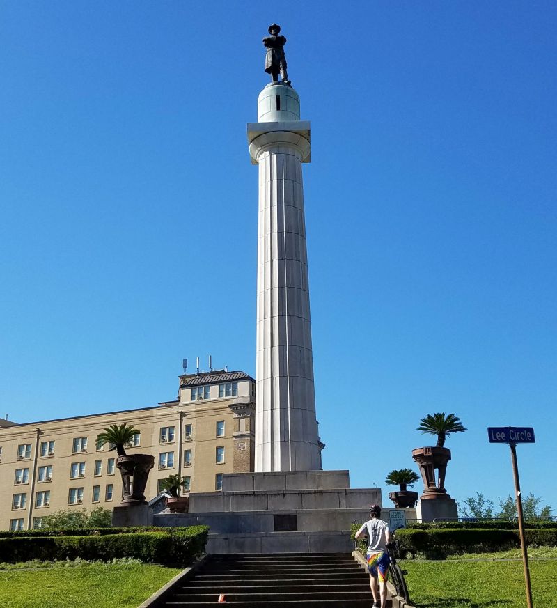The statue honoring Robert E. Lee in New Orleans was recently taken by city officials. Photo Edwin Grosvenor.