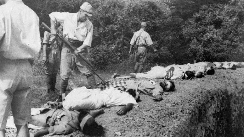 The Japanese bayoneted Sikhs in Singapore after shooting them.