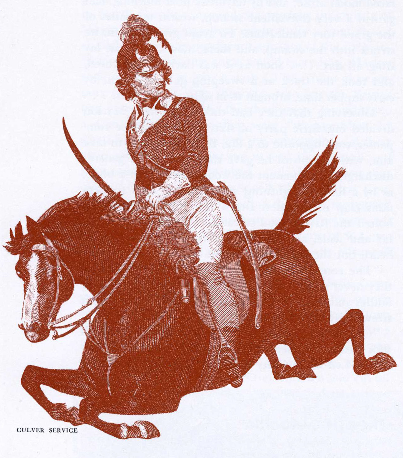 The dashing Marion, brandishing a saber, was the idol of his men. Historian Benson Lossing noted, “The followers of Robin Hood were never more devoted to their chief than were the men of Marion’s brigade to their beloved leader. Illustration courtesy of Culver Service