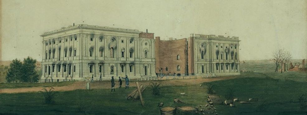 The U.S. Capitol after it was sacked by the British in 1814.