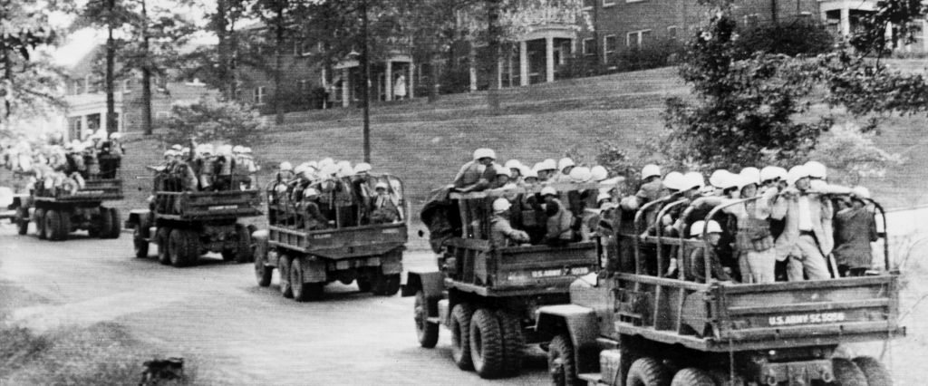 When the author was a student the University of Mississippi, Pres. Kennedy sent 30,000 National Guardsmen to the state to help integrate the schools.
