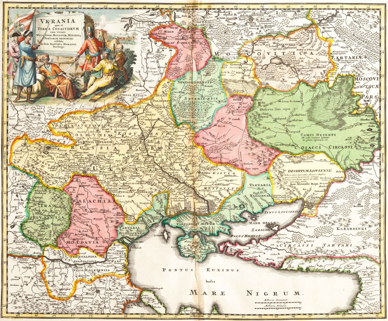 A 1720 map of Ukraine shows its territory significantly greater than today.