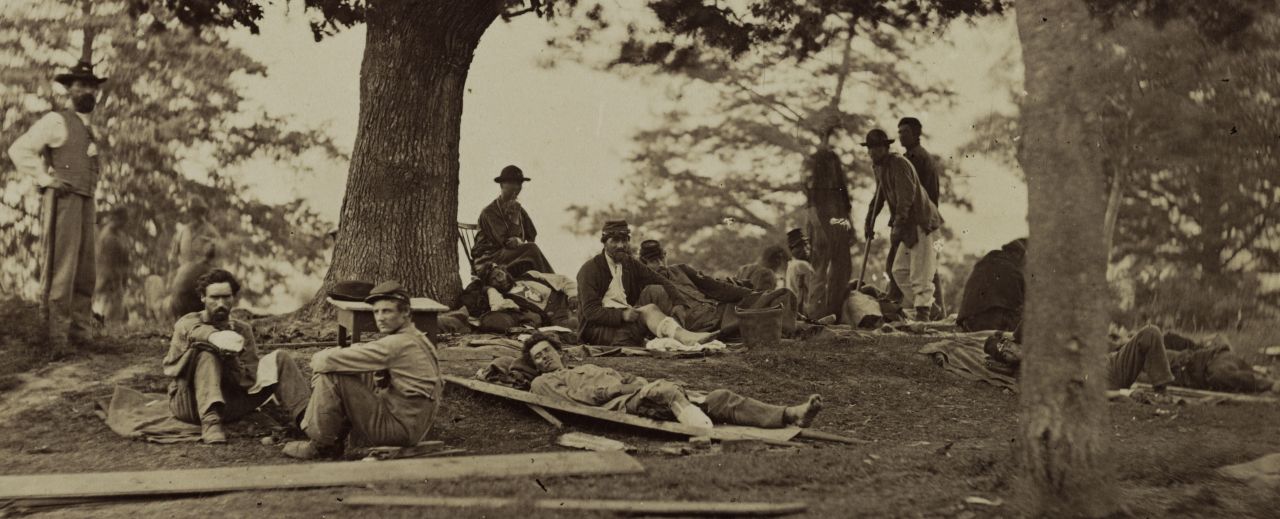 Many of the wounded soldiers at hospital in Fredericksburg, Virginia would never recover. Library of Congress.