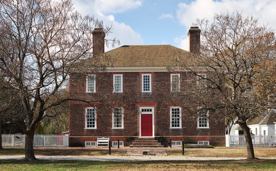 Wythe House at Colonial Williamsburg. Wythe taught both Jefferson and Marshall.