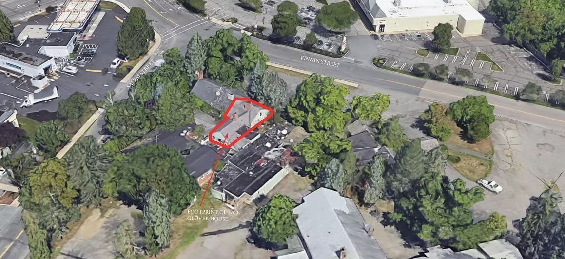 Aerial view of the Glover House. Courtesy of SavetheGlover.org