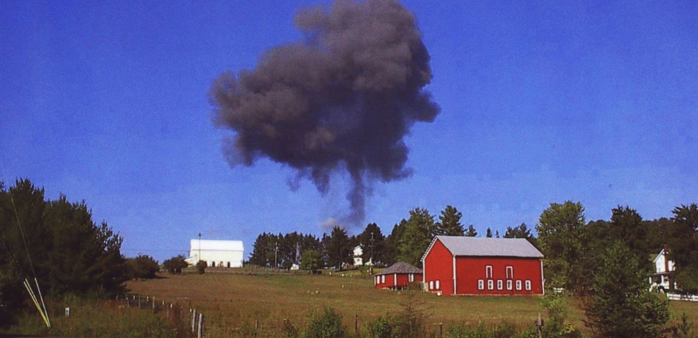 Valerie McClatchey, who lived on a farm in Shanksville, PA, photographed the cloud of smoke from the crash of Flight 93 just after it happened. National Park Service.