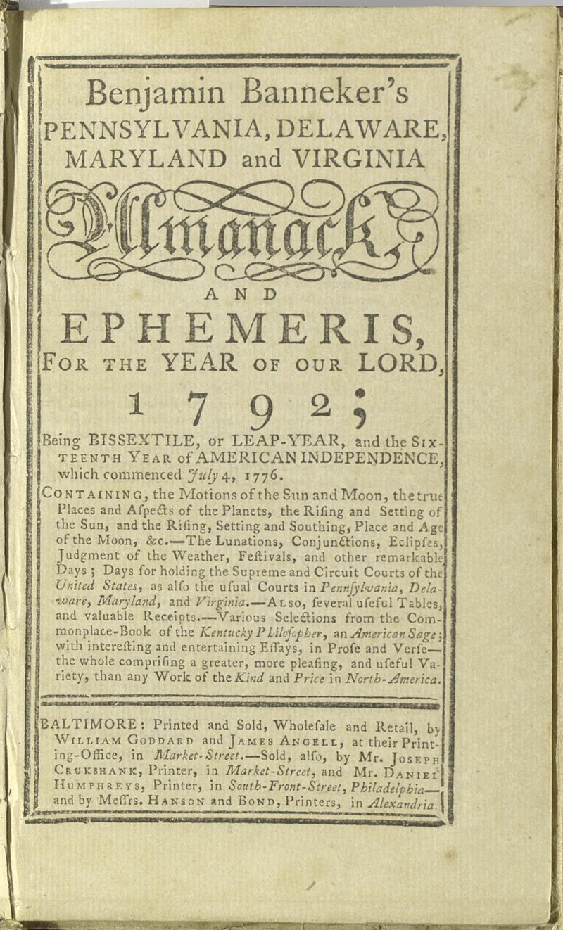 Banneker almanac