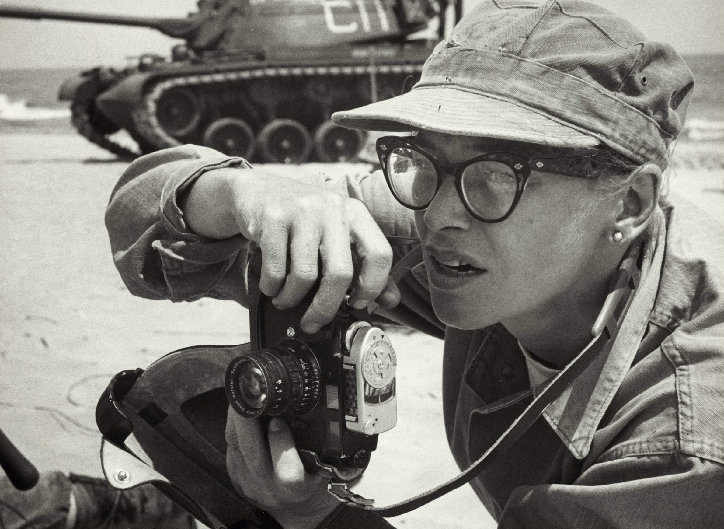 Dickey Chappelle won awards for her photographs for National Geographic. She was killed on a patrol in 1965.