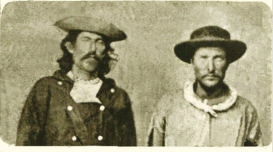 The first Pony Express riders were Billy Richardson (left) and Johnny Frye (right).