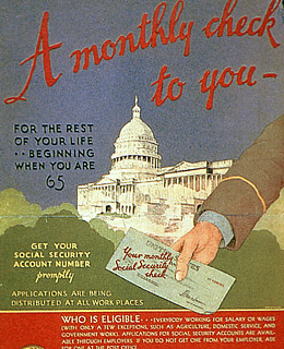 A flyer advertising Roosevelt's Social Security program