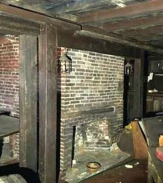 fireplace in the Glover farmhouse