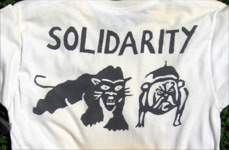 A tee shirt made at the time boasted that the Panther and Bulldog (the mascot of Yale) were in solidarity.