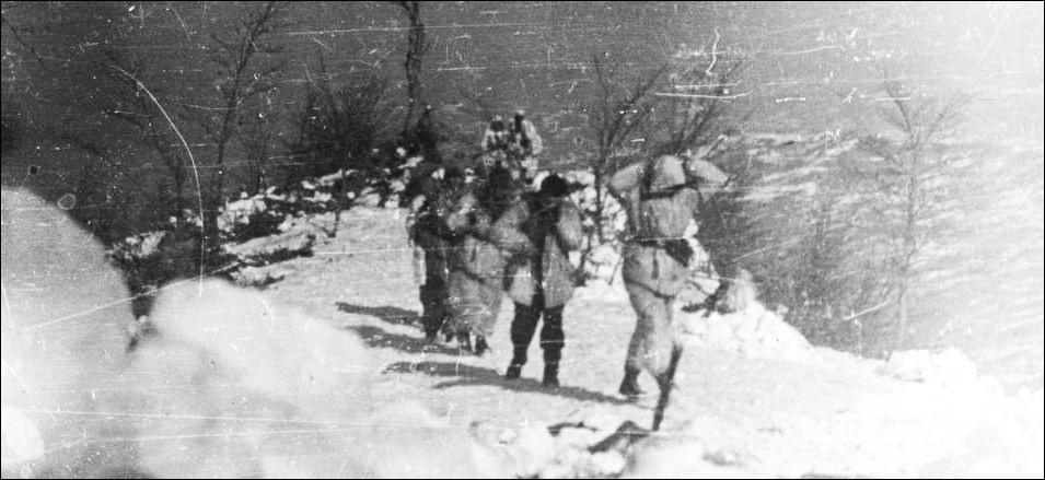 The war was over for the German prisoners captured on Riva Ridge and marched away.