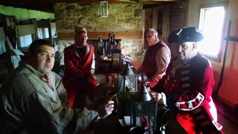 Reenactors at Fort Frederick help rangers interpret the site for visitors, and are allowed to spend the night in the historic barracks after the park closes.