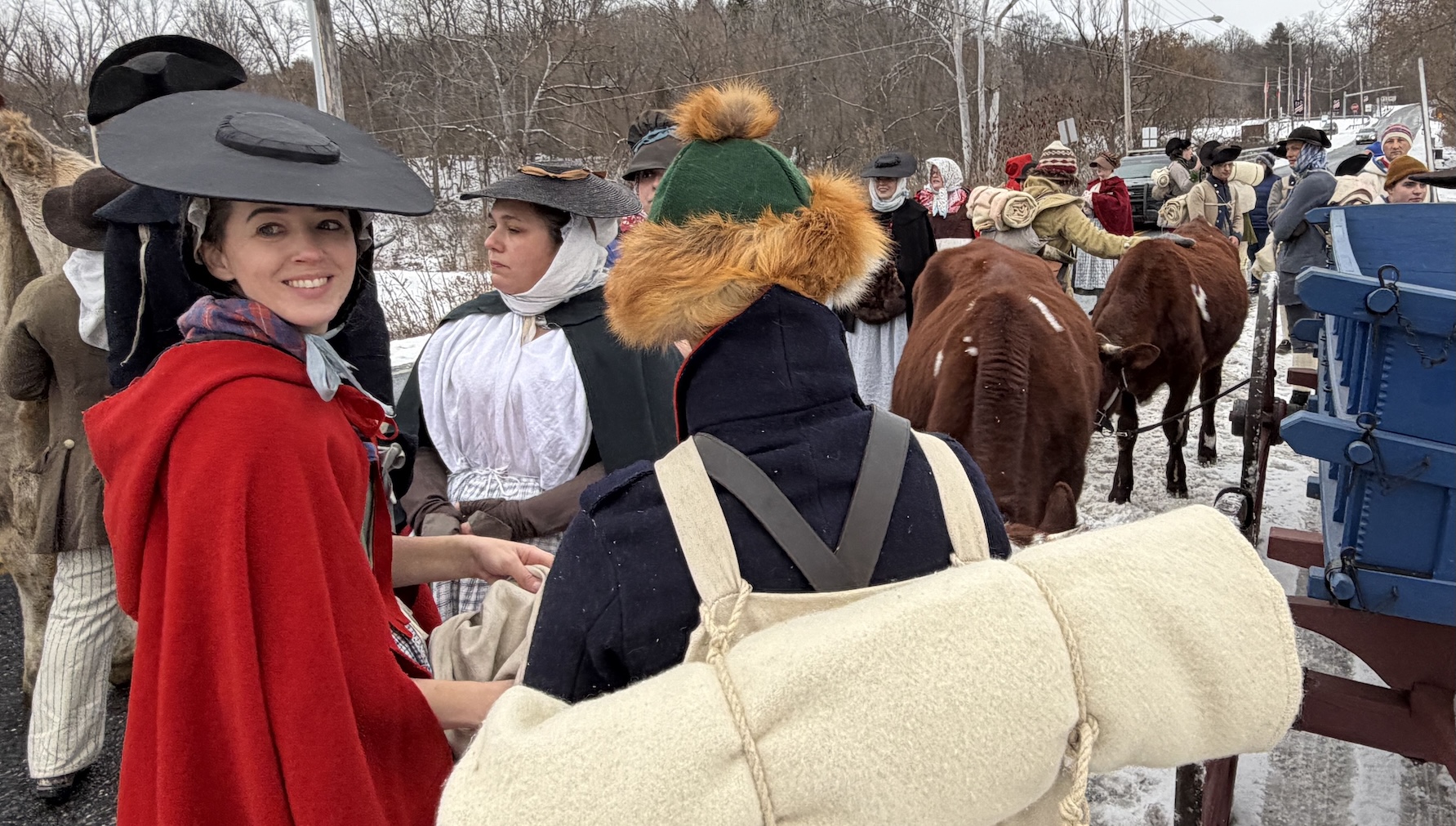 Townspeople came to see the cannon off.