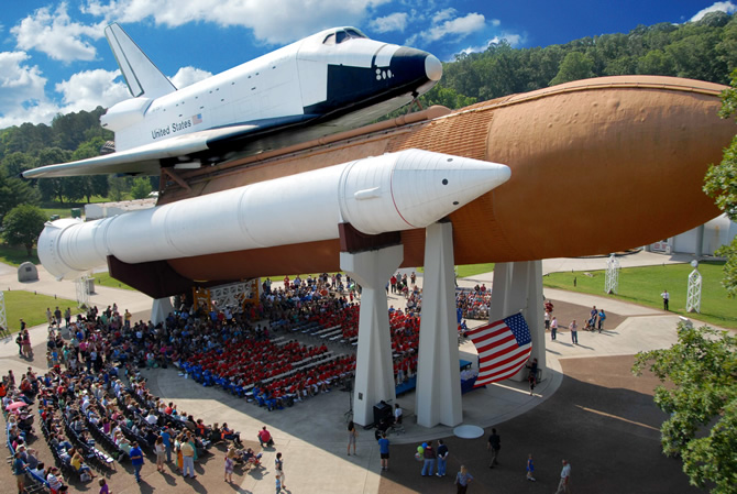 The The U.S. Space & Rocket Center® (USSRC) is the official NASA Visitor Information Center for the Marshall Space Flight Center. Exhibits include the world’s only full-scale Space Transportation System display (space shuttle) including an External Tank. NASA.