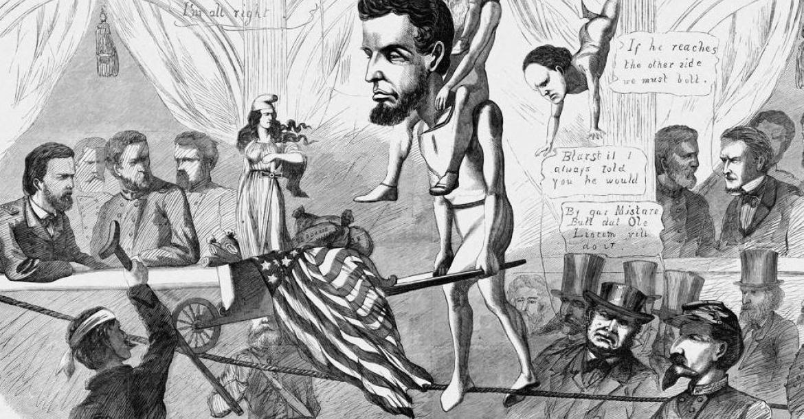 Lincoln Walks a Tightrope